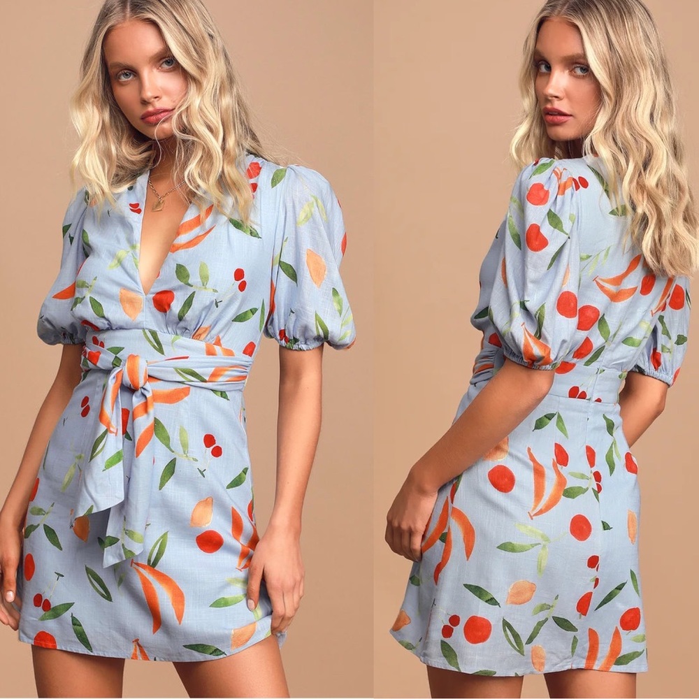 Finders Keepers Calypso Mini Dress Blue Small